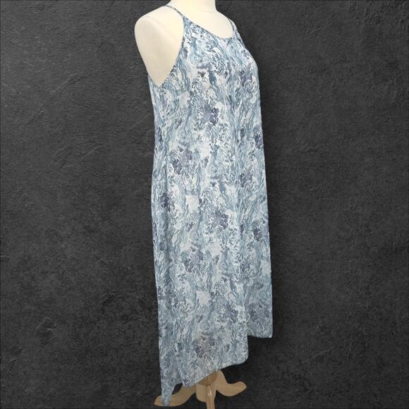 Old Navy Womens Sleeveless High-Low Dress Sz L Coral Print Tropical Beach Lined - Picture 4 of 10